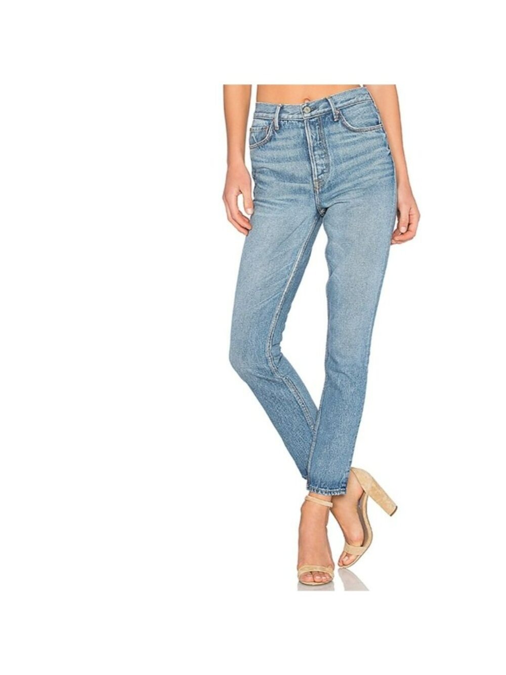 New GRLFRND Karolina High-Rise Button-Fly Jeans Womens 31 100% Cotton